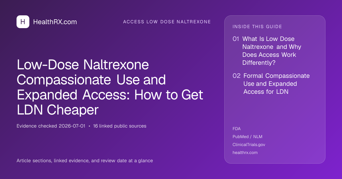 Evidence overview for Low-Dose Naltrexone Compassionate Use and Expanded Access: How to Get LDN Cheaper