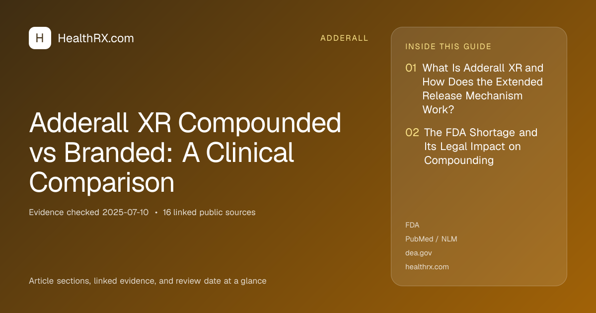 Evidence overview for adderall: Adderall XR Compounded vs Branded: A Clinical Comparison