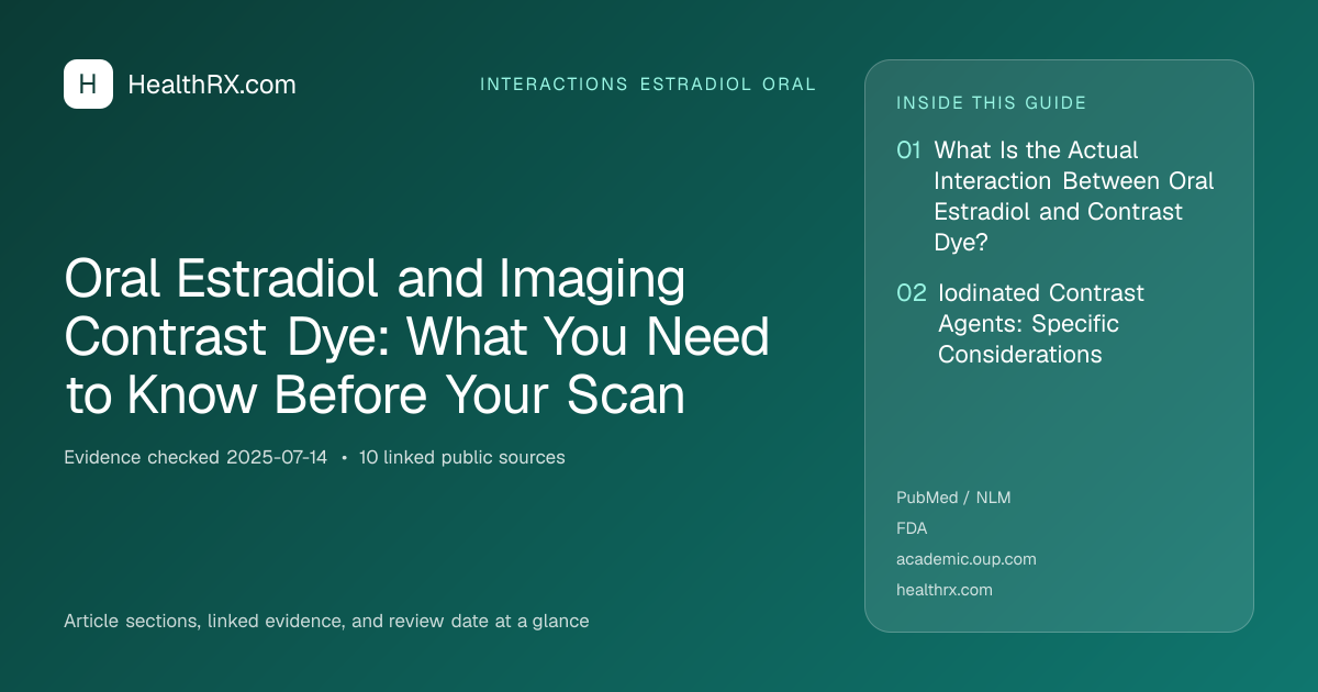 Evidence overview for Oral Estradiol and Imaging Contrast Dye: What You Need to Know Before Your Scan