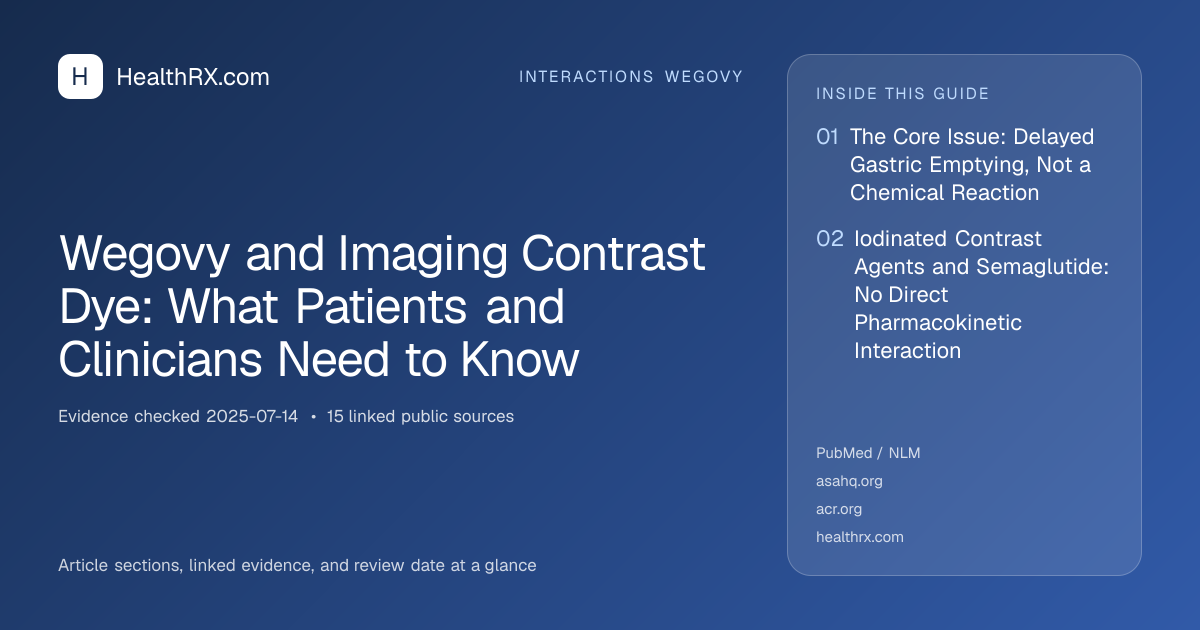 Evidence overview for Wegovy and Imaging Contrast Dye: What Patients and Clinicians Need to Know