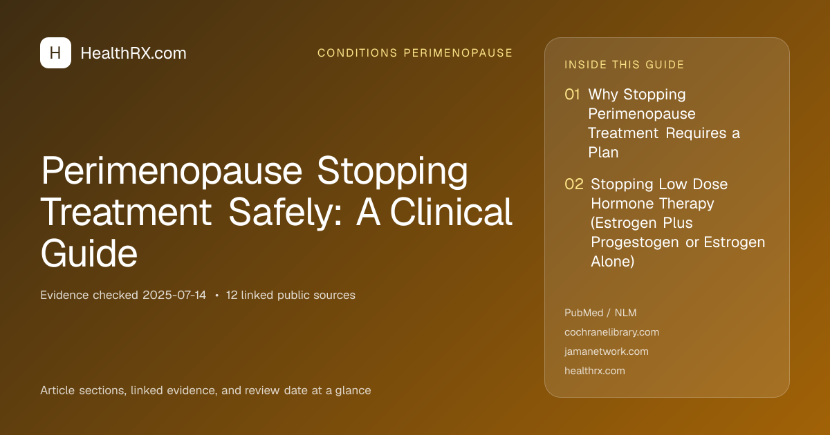 Evidence overview for Perimenopause Stopping Treatment Safely: A Clinical Guide