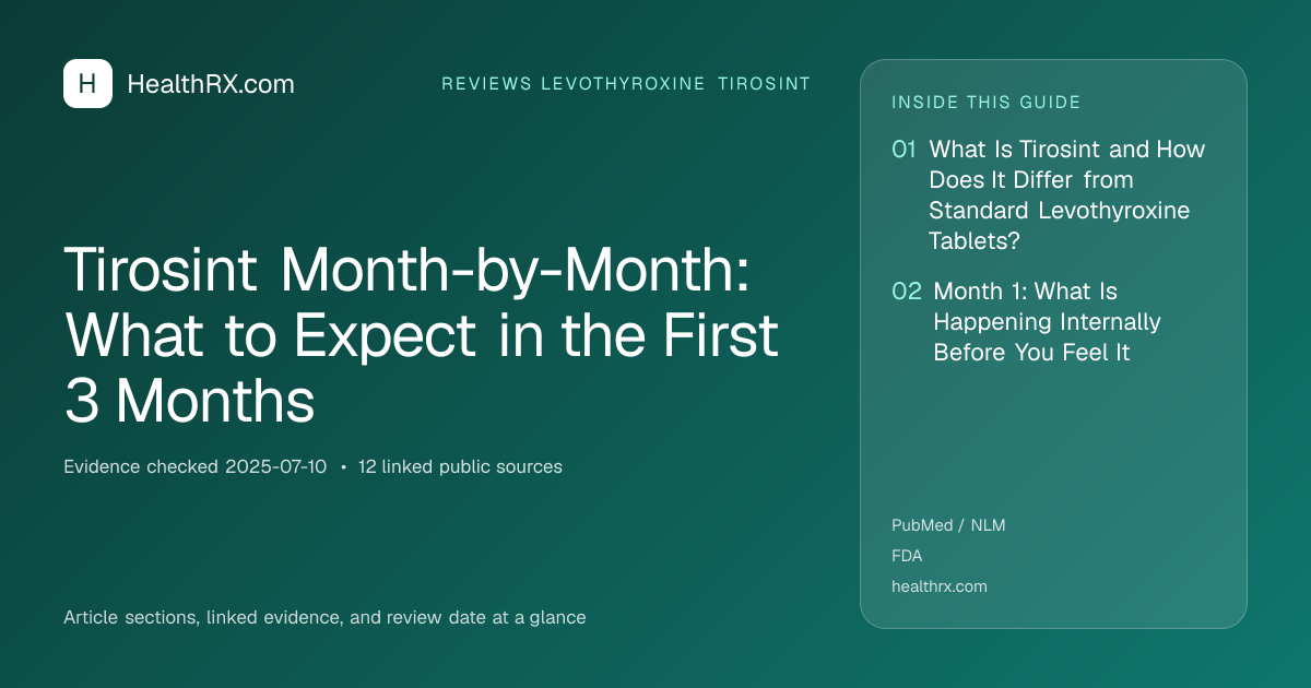 Evidence overview for reviews levothyroxine tirosint: Tirosint Month-by-Month: What to Expect in the First 3 Months