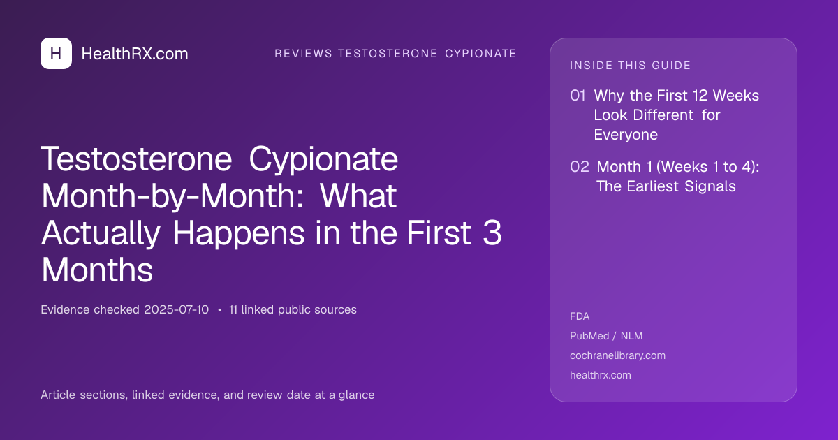 Evidence overview for Testosterone Cypionate Month-by-Month: What Actually Happens in the First 3 Months