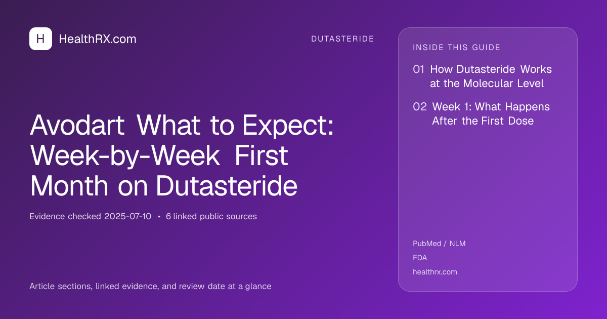 Evidence overview for Avodart What to Expect: Week-by-Week First Month on Dutasteride