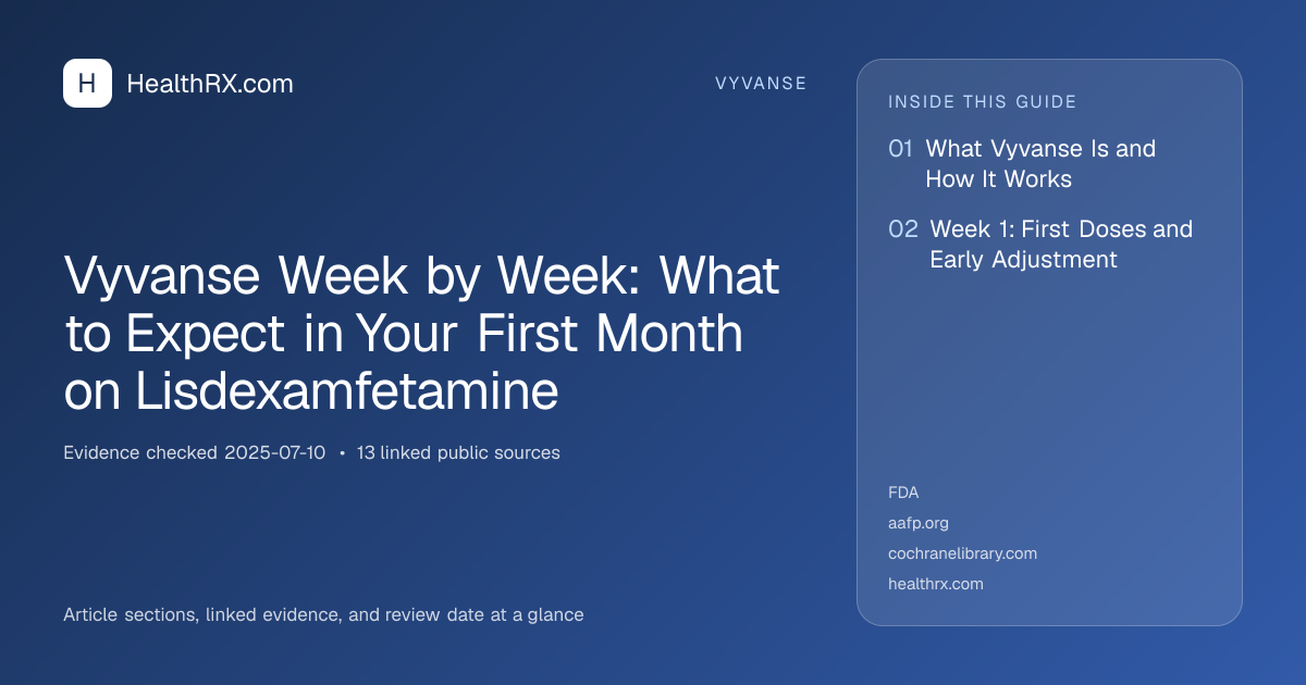Evidence overview for vyvanse: Vyvanse Week by Week: What to Expect in Your First Month on Lisdexamfetamine
