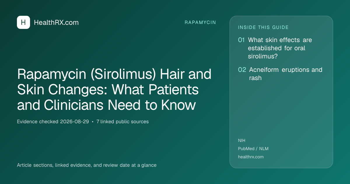 Evidence overview for Rapamycin (Sirolimus) Hair and Skin Changes: What Patients and Clinicians Need to Know