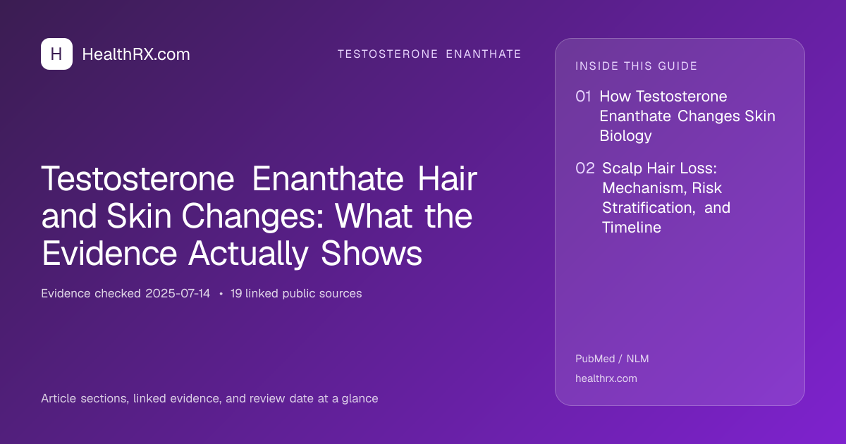 Evidence overview for Testosterone Enanthate Hair and Skin Changes: What the Evidence Actually Shows