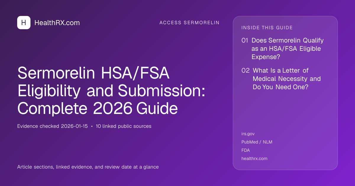Evidence overview for Sermorelin HSA/FSA Eligibility and Submission: Complete 2026 Guide