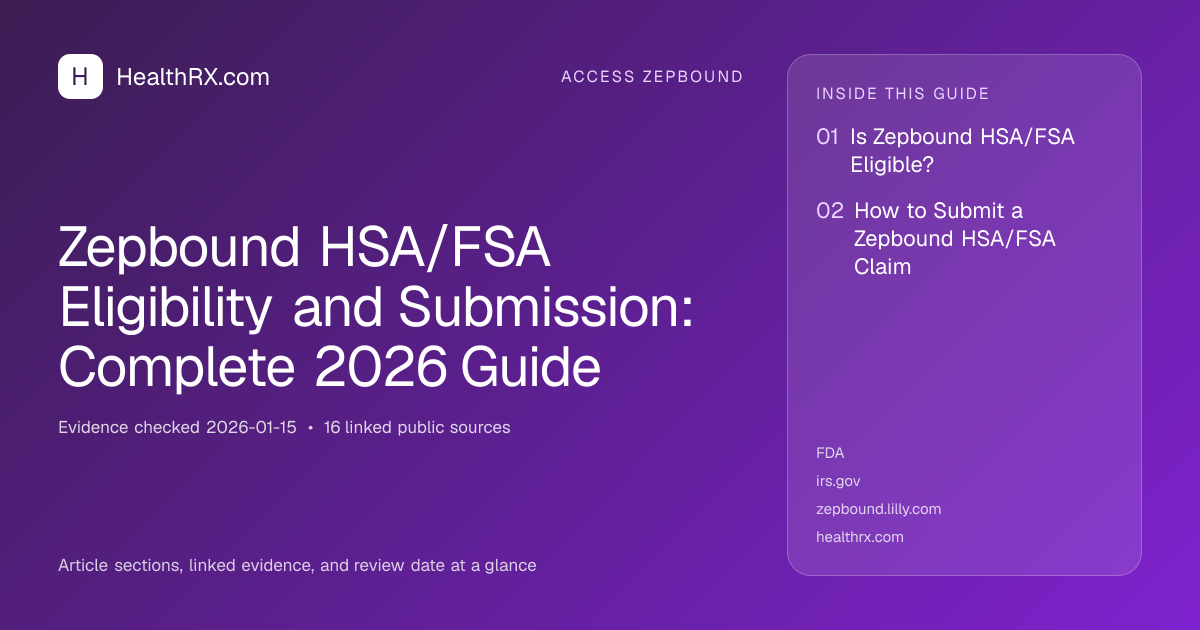 Evidence overview for Zepbound HSA/FSA Eligibility and Submission: Complete 2026 Guide