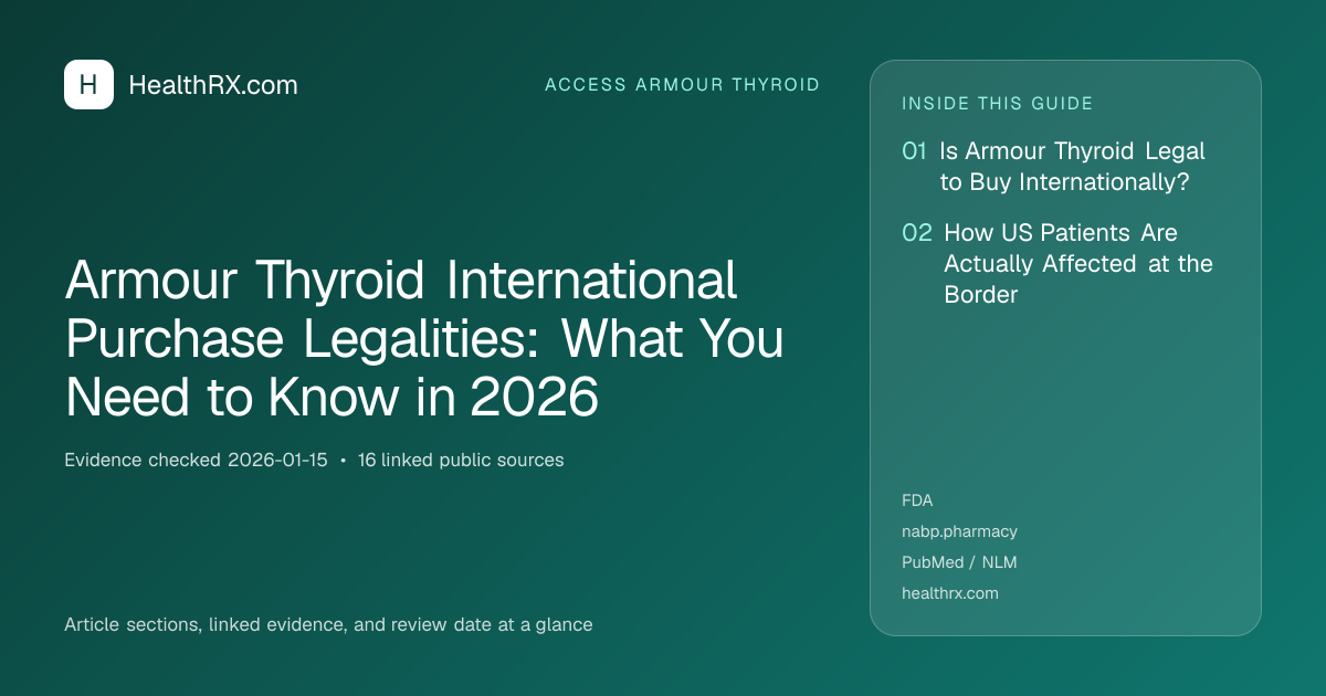Evidence overview for Armour Thyroid International Purchase Legalities: What You Need to Know in 2026