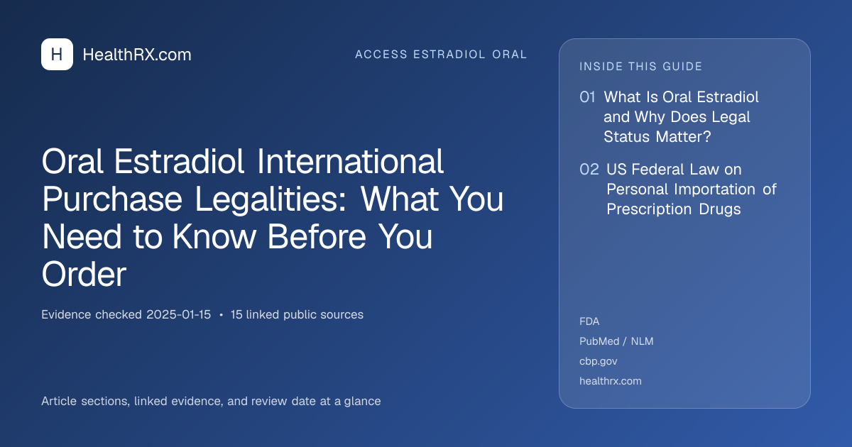 Evidence overview for Oral Estradiol International Purchase Legalities: What You Need to Know Before You Order