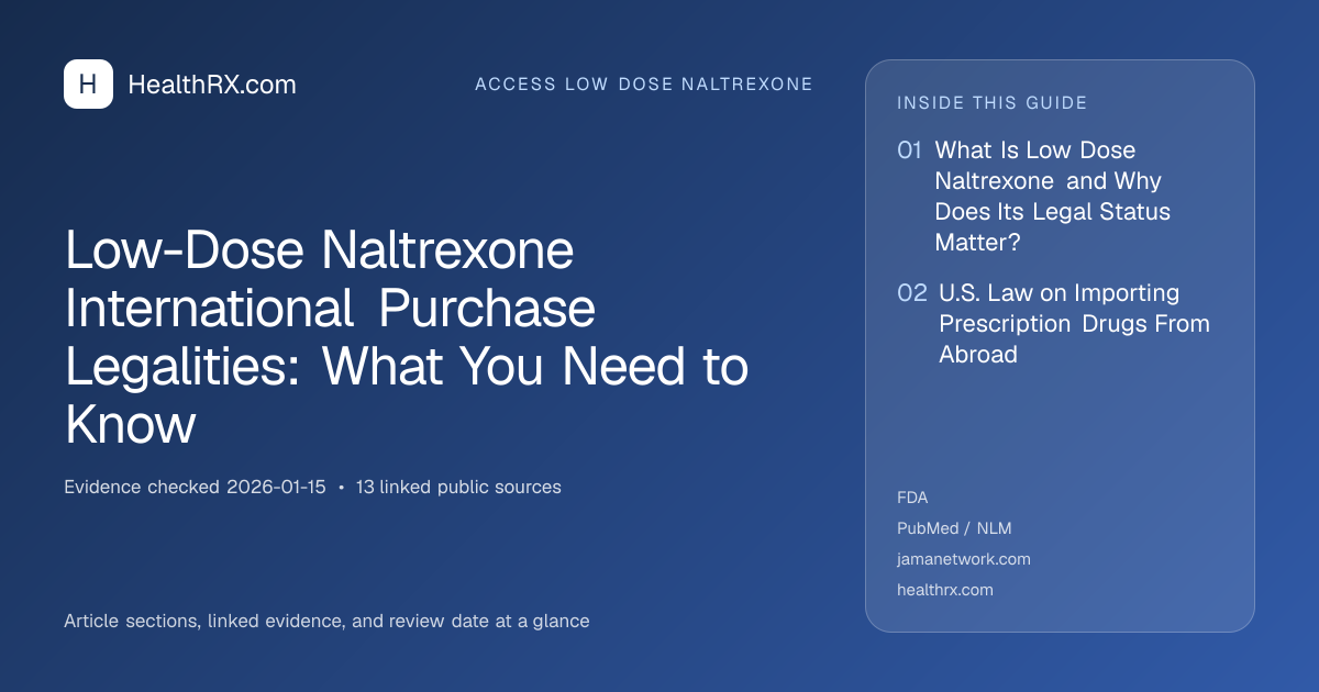 Evidence overview for Low-Dose Naltrexone International Purchase Legalities: What You Need to Know
