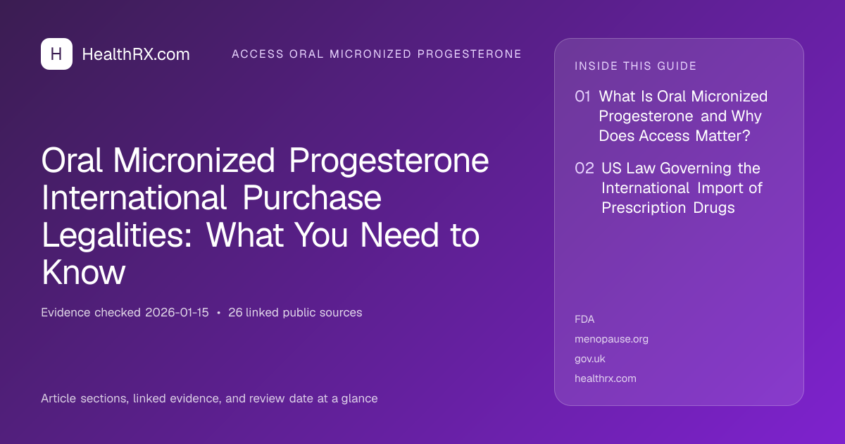 Evidence overview for Oral Micronized Progesterone International Purchase Legalities: What You Need to Know