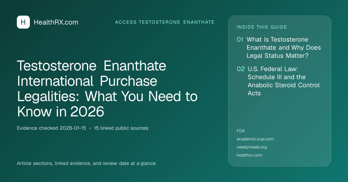 Evidence overview for Testosterone Enanthate International Purchase Legalities: What You Need to Know in 2026