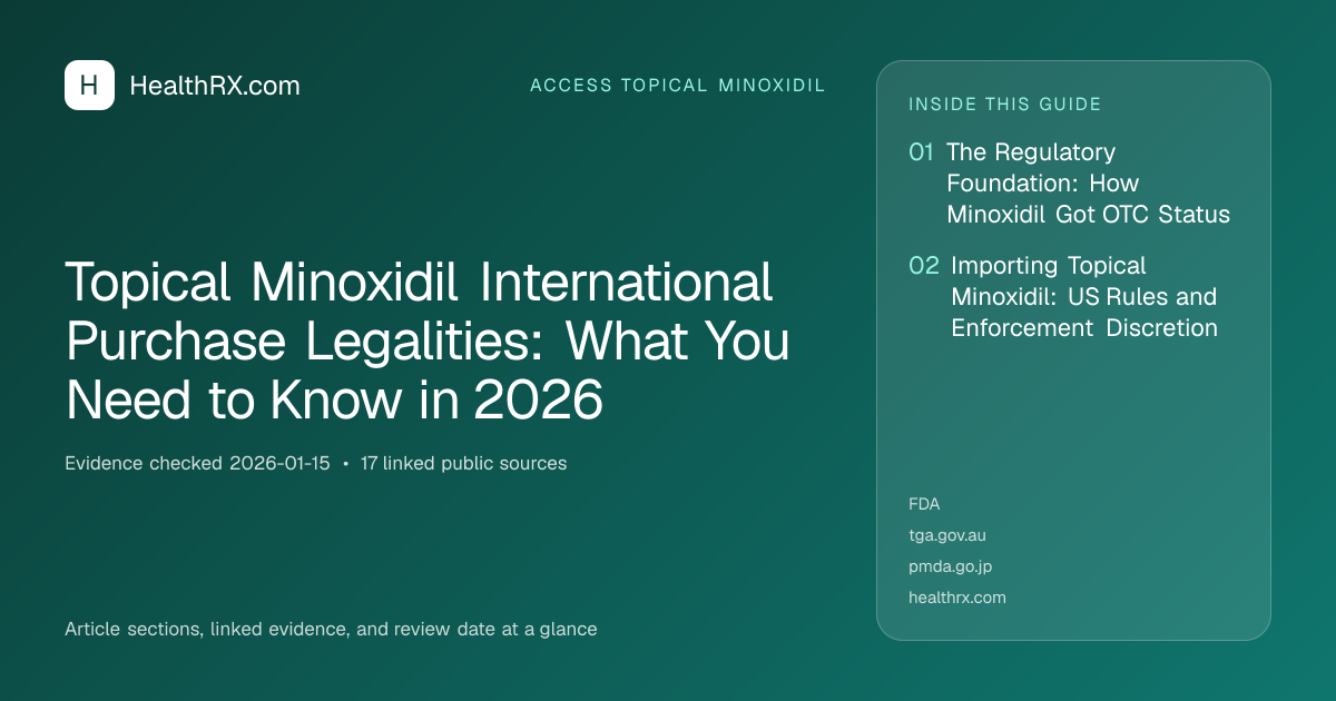 Evidence overview for Topical Minoxidil International Purchase Legalities: What You Need to Know in 2026
