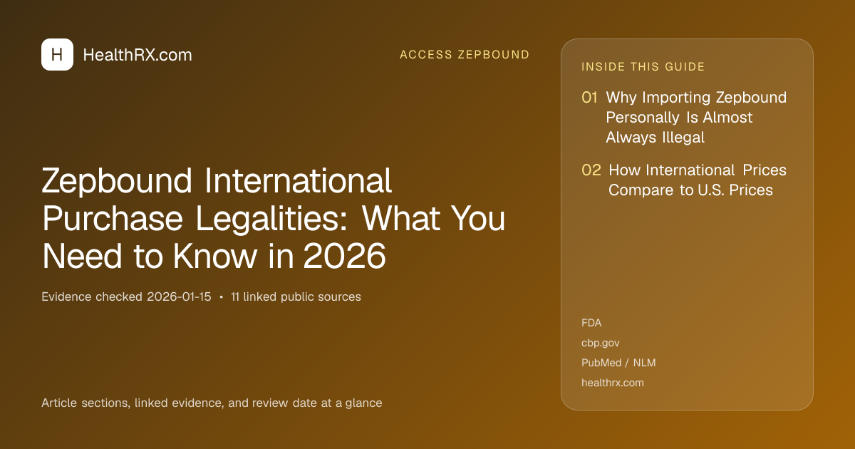 Evidence overview for Zepbound International Purchase Legalities: What You Need to Know in 2026