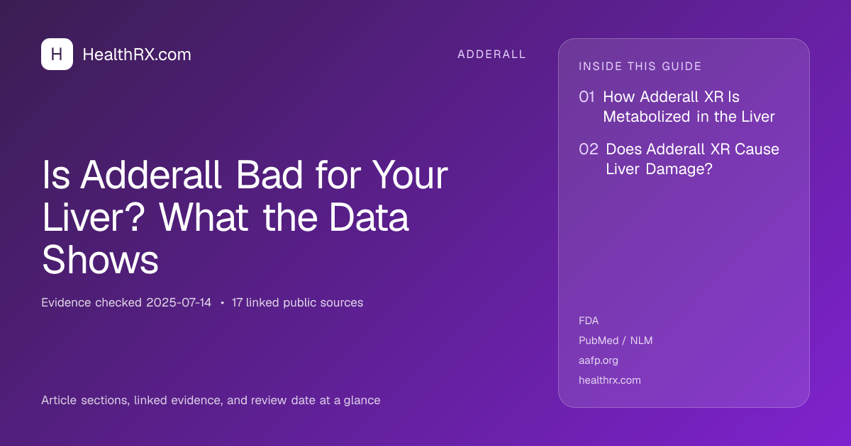 Evidence overview for adderall: Is Adderall Bad for Your Liver? What the Data Shows