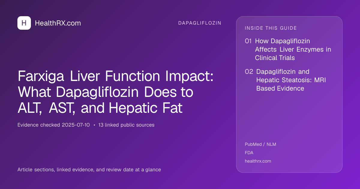 Evidence overview for Farxiga Liver Function Impact: What Dapagliflozin Does to ALT, AST, and Hepatic Fat