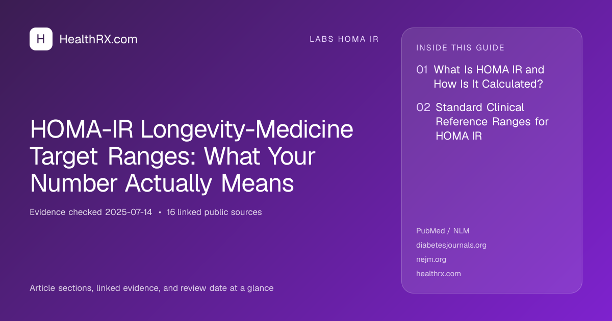 Evidence overview for HOMA-IR Longevity-Medicine Target Ranges: What Your Number Actually Means