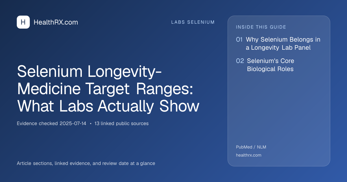Evidence overview for Selenium Longevity-Medicine Target Ranges: What Labs Actually Show