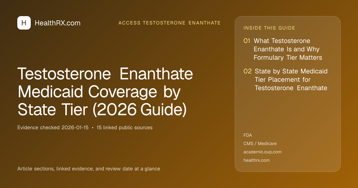 Evidence overview for Testosterone Enanthate Medicaid Coverage by State Tier (2026 Guide)