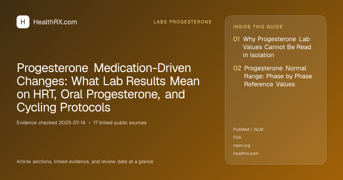 Evidence overview for Progesterone Medication-Driven Changes: What Lab Results Mean on HRT, Oral Progesterone, and Cycling Protocols