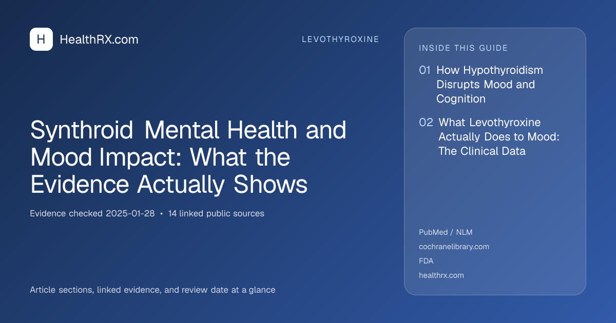Evidence overview for levothyroxine: Synthroid Mental Health and Mood Impact: What the Evidence Actually Shows