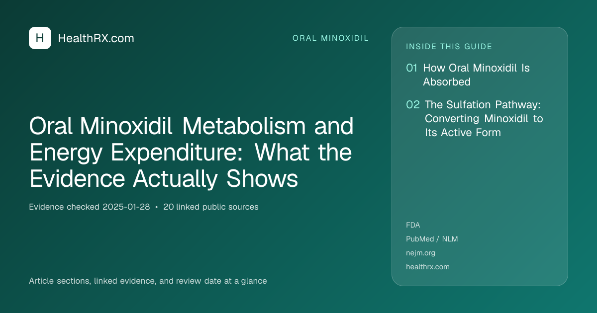 Evidence overview for Oral Minoxidil Metabolism and Energy Expenditure: What the Evidence Actually Shows