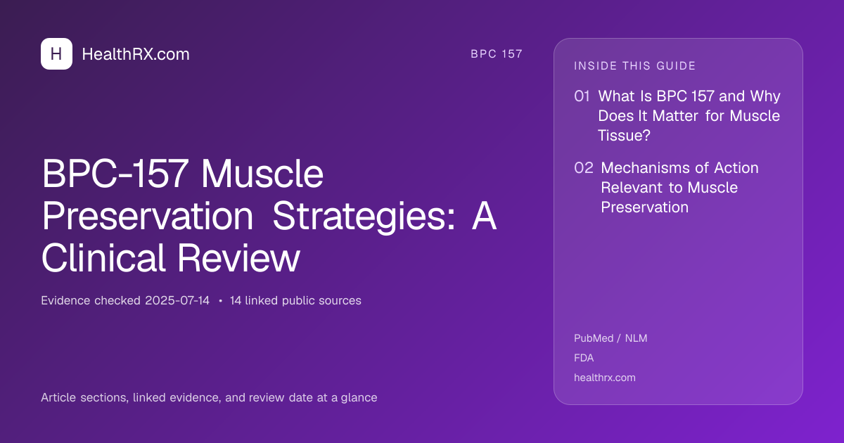 Evidence overview for BPC-157 Muscle Preservation Strategies: A Clinical Review