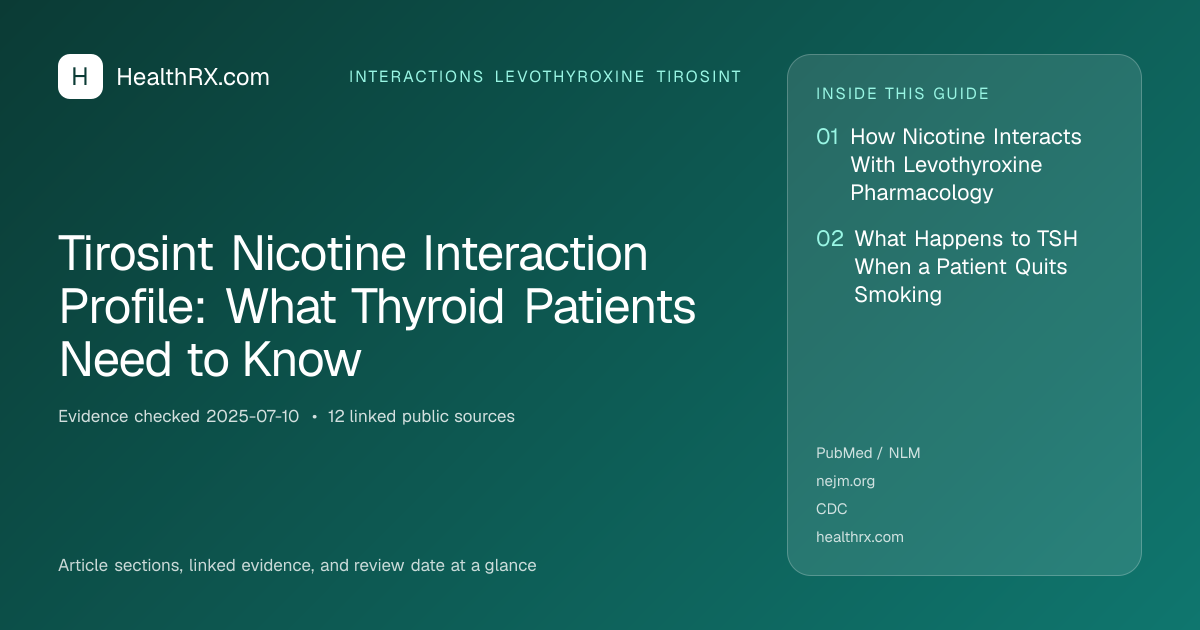 Evidence overview for interactions levothyroxine tirosint: Tirosint Nicotine Interaction Profile: What Thyroid Patients Need to Know