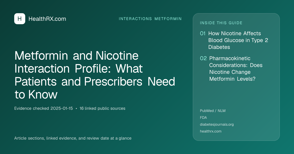 Evidence overview for interactions metformin: Metformin and Nicotine Interaction Profile: What Patients and Prescribers Need to Know