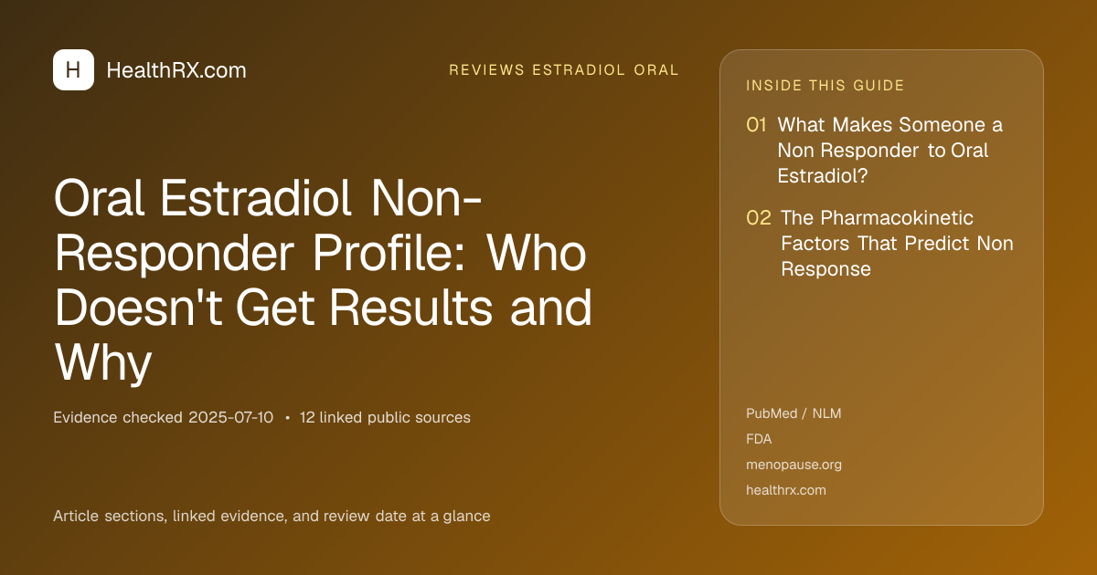 Evidence overview for Oral Estradiol Non-Responder Profile: Who Doesn't Get Results and Why