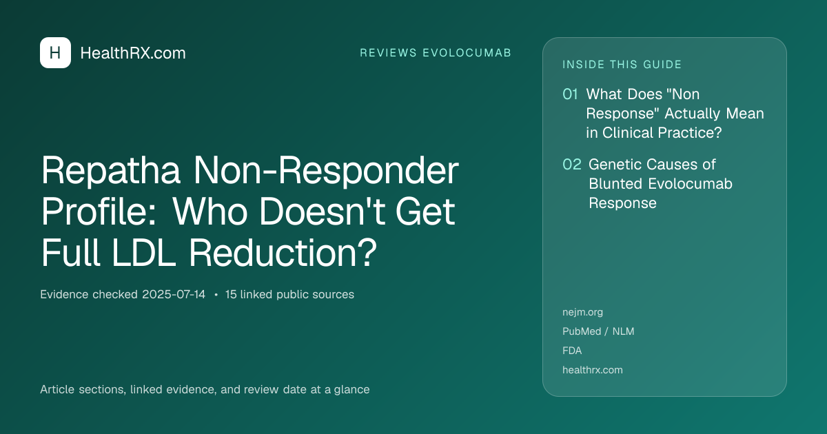 Evidence overview for Repatha Non-Responder Profile: Who Doesn't Get Full LDL Reduction?
