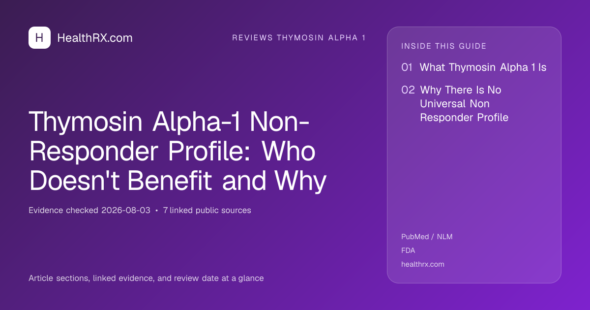 Evidence overview for reviews thymosin alpha 1: Thymosin Alpha-1 Non-Responder Profile: Who Doesn't Benefit and Why