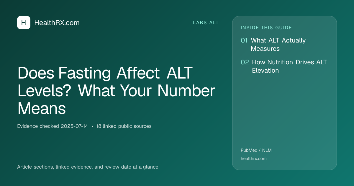 Evidence overview for Does Fasting Affect ALT Levels? What Your Number Means