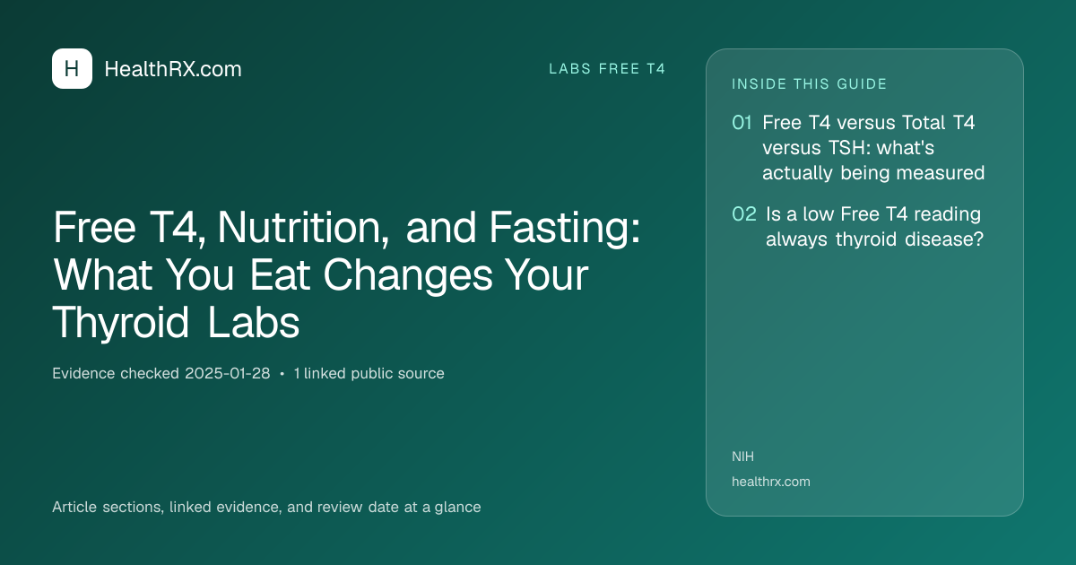 Evidence overview for Free T4, Nutrition, and Fasting: What You Eat Changes Your Thyroid Labs