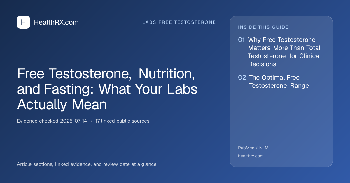 Evidence overview for Free Testosterone, Nutrition, and Fasting: What Your Labs Actually Mean