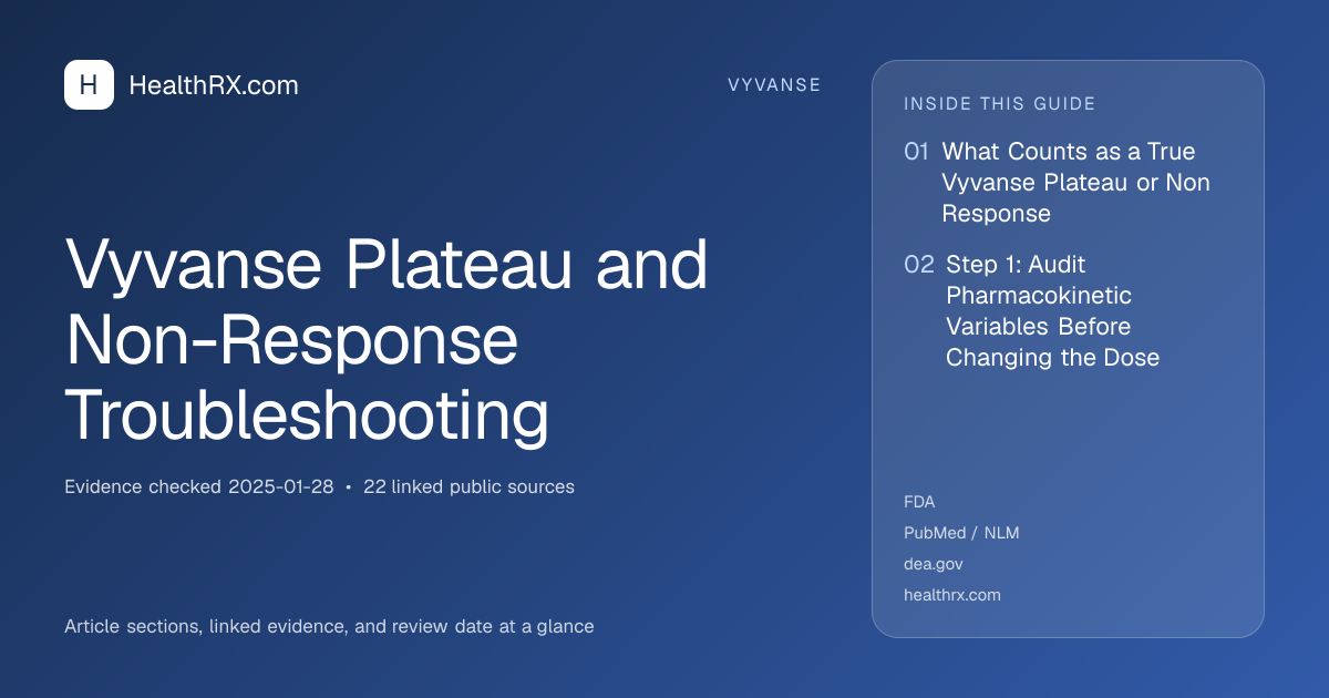 Evidence overview for vyvanse: Vyvanse Plateau and Non-Response Troubleshooting