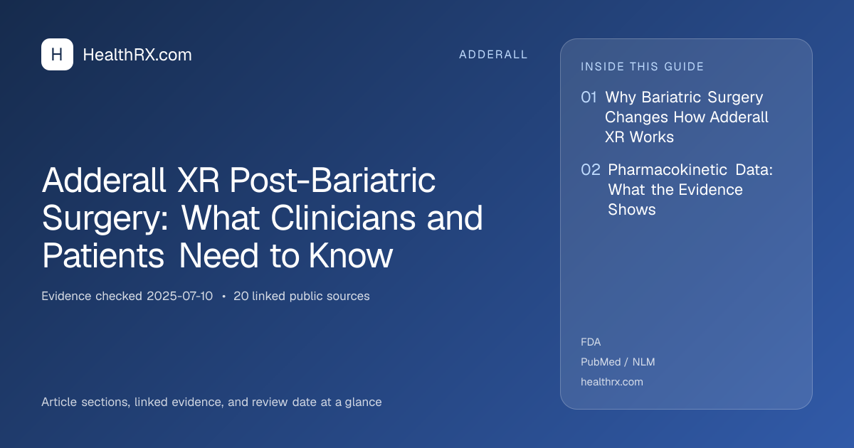 Evidence overview for Adderall XR Post-Bariatric Surgery: What Clinicians and Patients Need to Know
