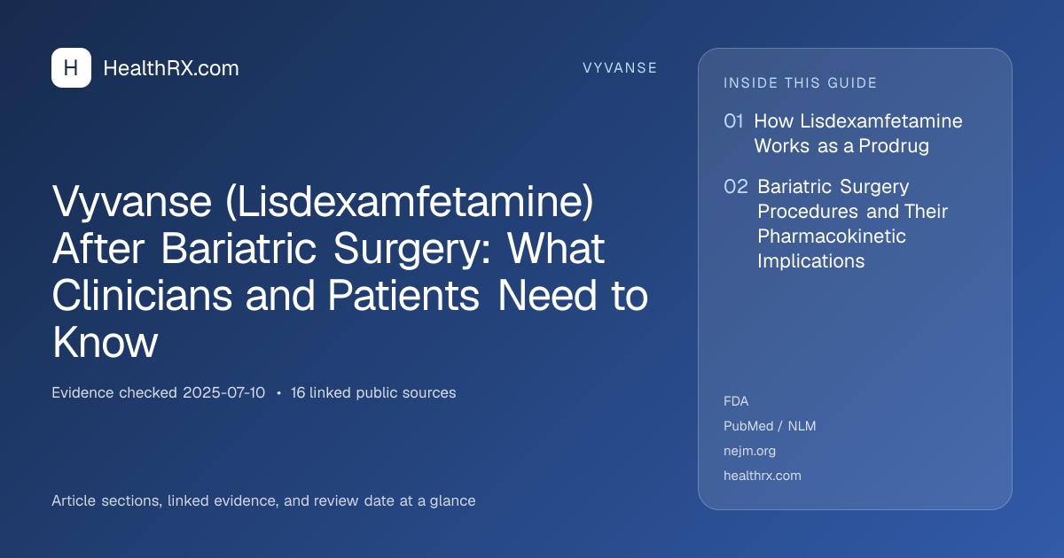 Evidence overview for vyvanse: Vyvanse (Lisdexamfetamine) After Bariatric Surgery: What Clinicians and Patients Need to Know