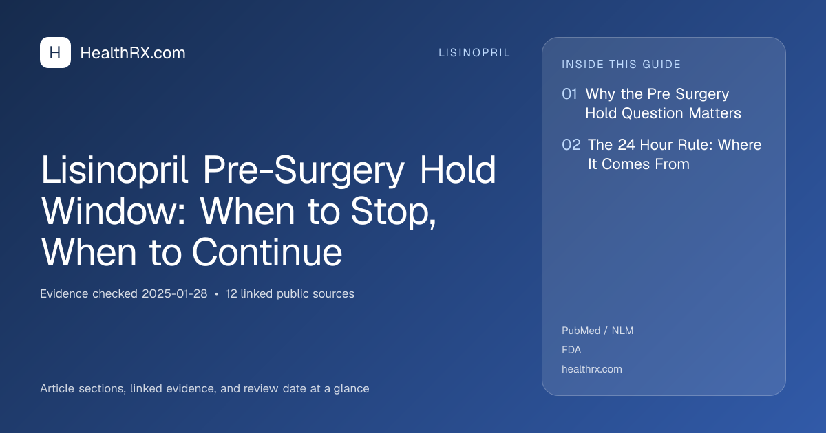 Evidence overview for lisinopril: Lisinopril Pre-Surgery Hold Window: When to Stop, When to Continue