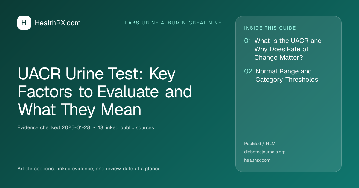 Evidence overview for UACR Urine Test: Key Factors to Evaluate and What They Mean