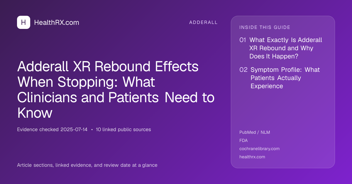 Evidence overview for adderall: Adderall XR Rebound Effects When Stopping: What Clinicians and Patients Need to Know