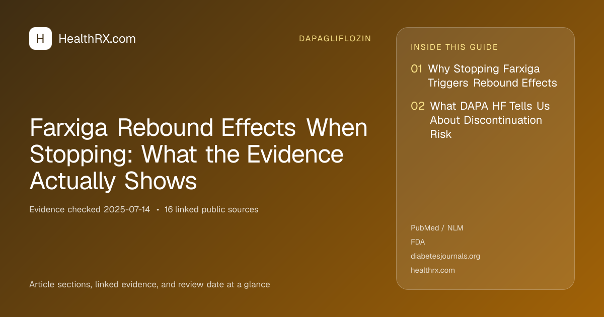 Evidence overview for dapagliflozin: Farxiga Rebound Effects When Stopping: What the Evidence Actually Shows