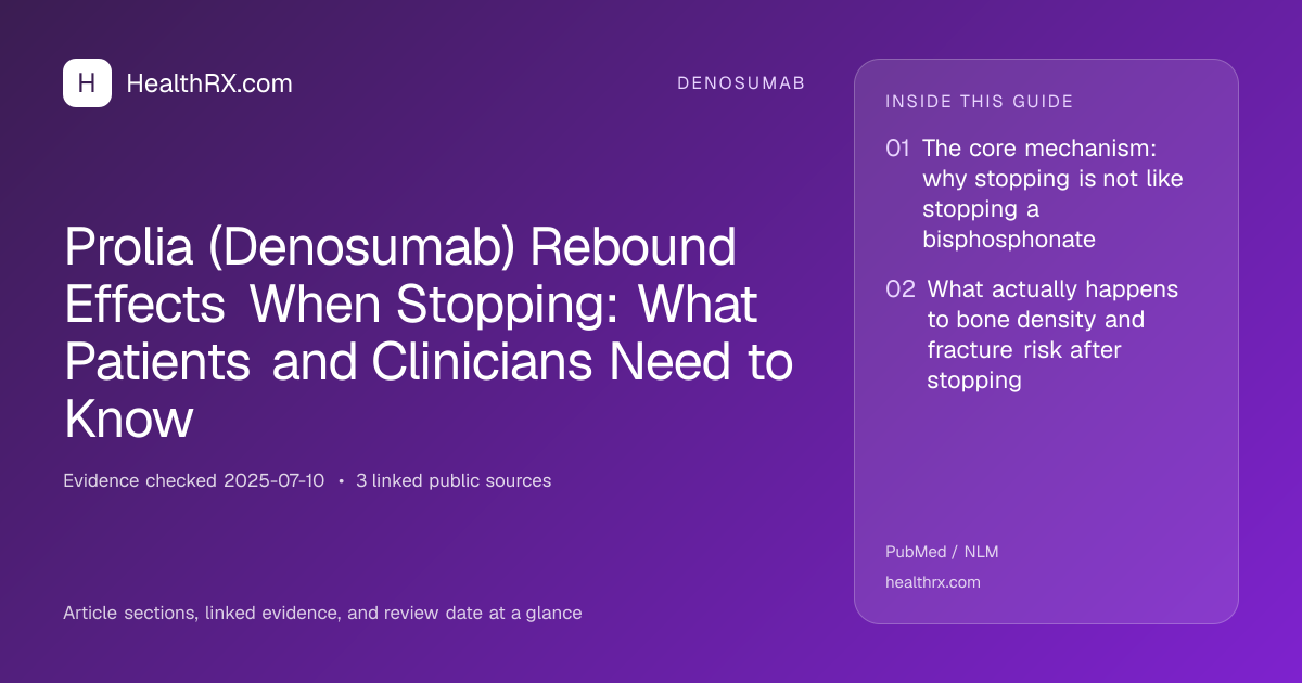 Evidence overview for denosumab: Prolia (Denosumab) Rebound Effects When Stopping: What Patients and Clinicians Need to Know