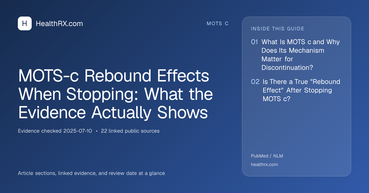 Evidence overview for MOTS-c Rebound Effects When Stopping: What the Evidence Actually Shows