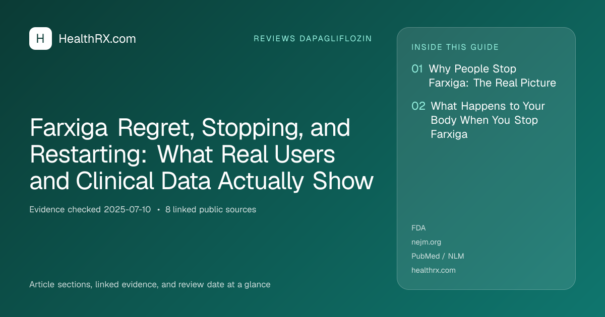 Evidence overview for reviews dapagliflozin: Farxiga Regret, Stopping, and Restarting: What Real Users and Clinical Data Actually Show