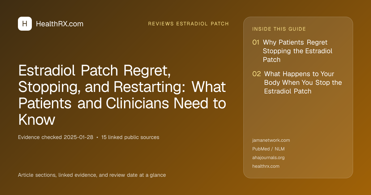 Evidence overview for Estradiol Patch Regret, Stopping, and Restarting: What Patients and Clinicians Need to Know