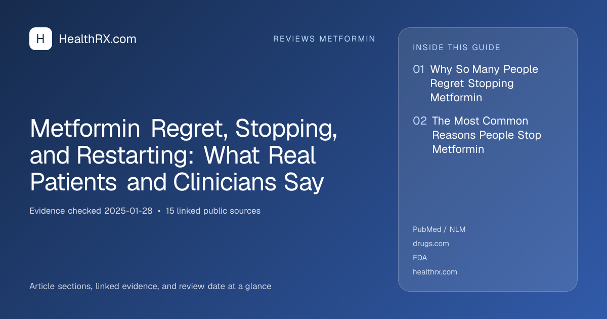 Evidence overview for reviews metformin: Metformin Regret, Stopping, and Restarting: What Real Patients and Clinicians Say