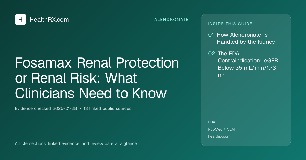 Evidence overview for Fosamax Renal Protection or Renal Risk: What Clinicians Need to Know